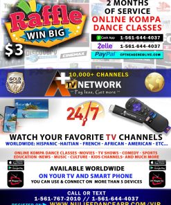 $3 RAFFLE- 2 MONTHS ONLINE KOMPA DANCE CLASSES - TV STATIONS AND TV SHOWS